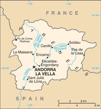 Carte Andorre