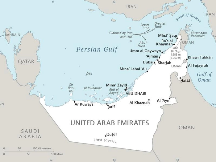 Carte Émirats arabes unis