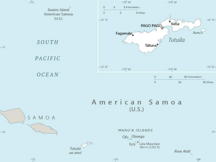 Carte Samoa américaines