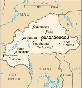 Carte Burkina Faso