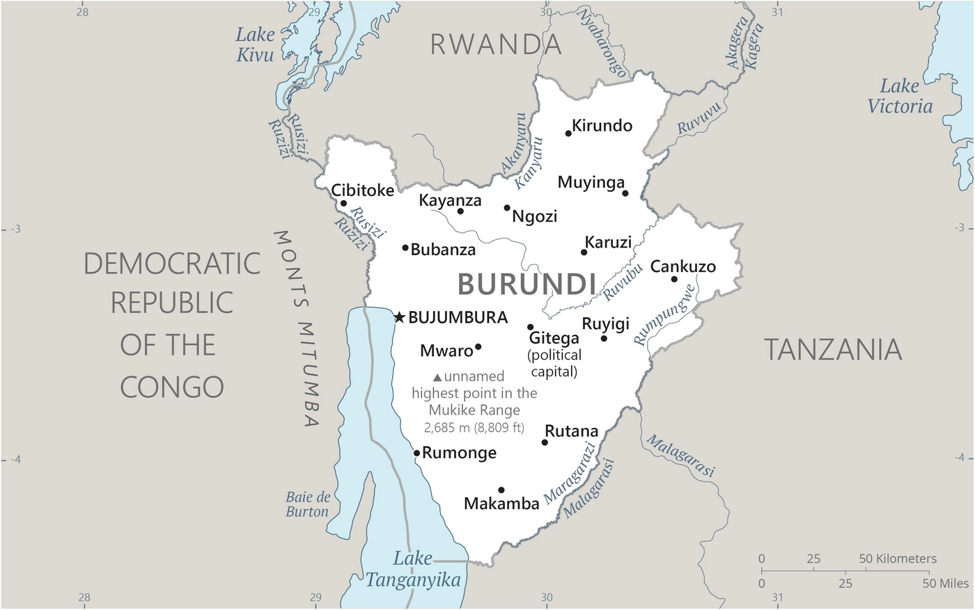 Carte Burundi
