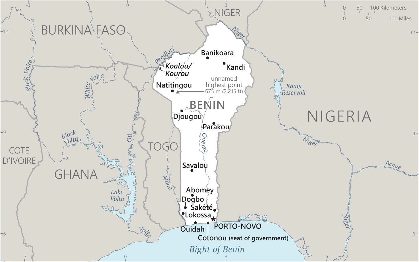Carte Bénin