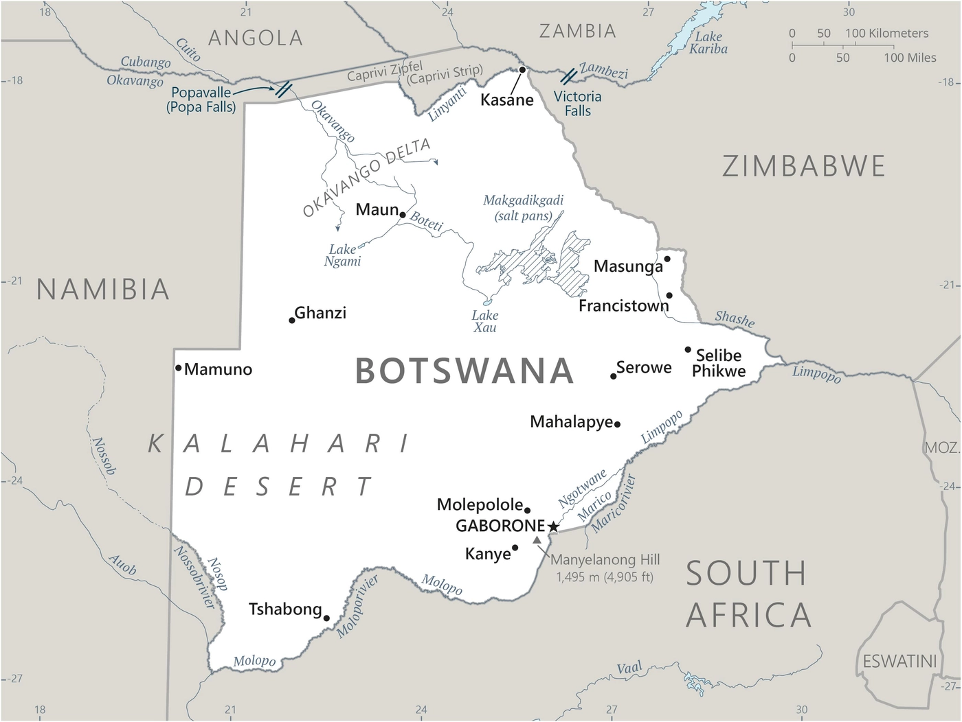 Carte Botswana