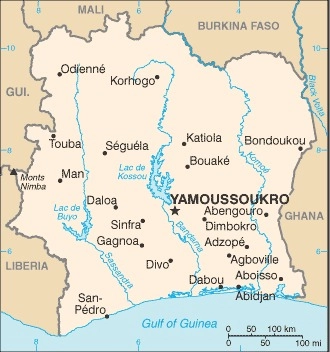 Carte Côte d'Ivoire