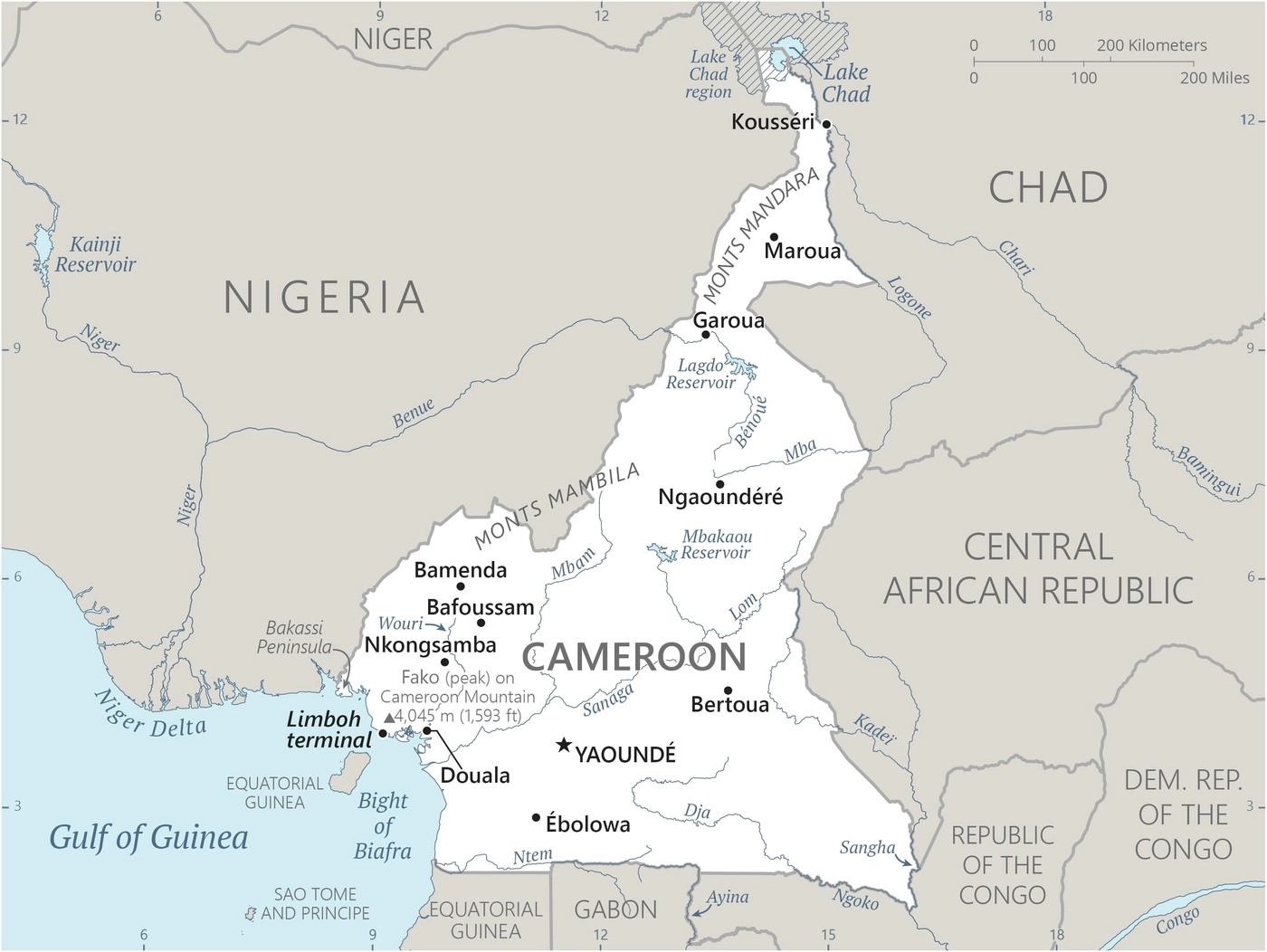 Carte Cameroun