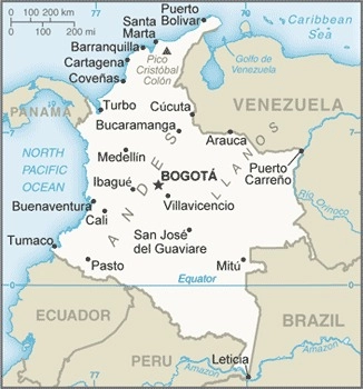 Carte Colombie