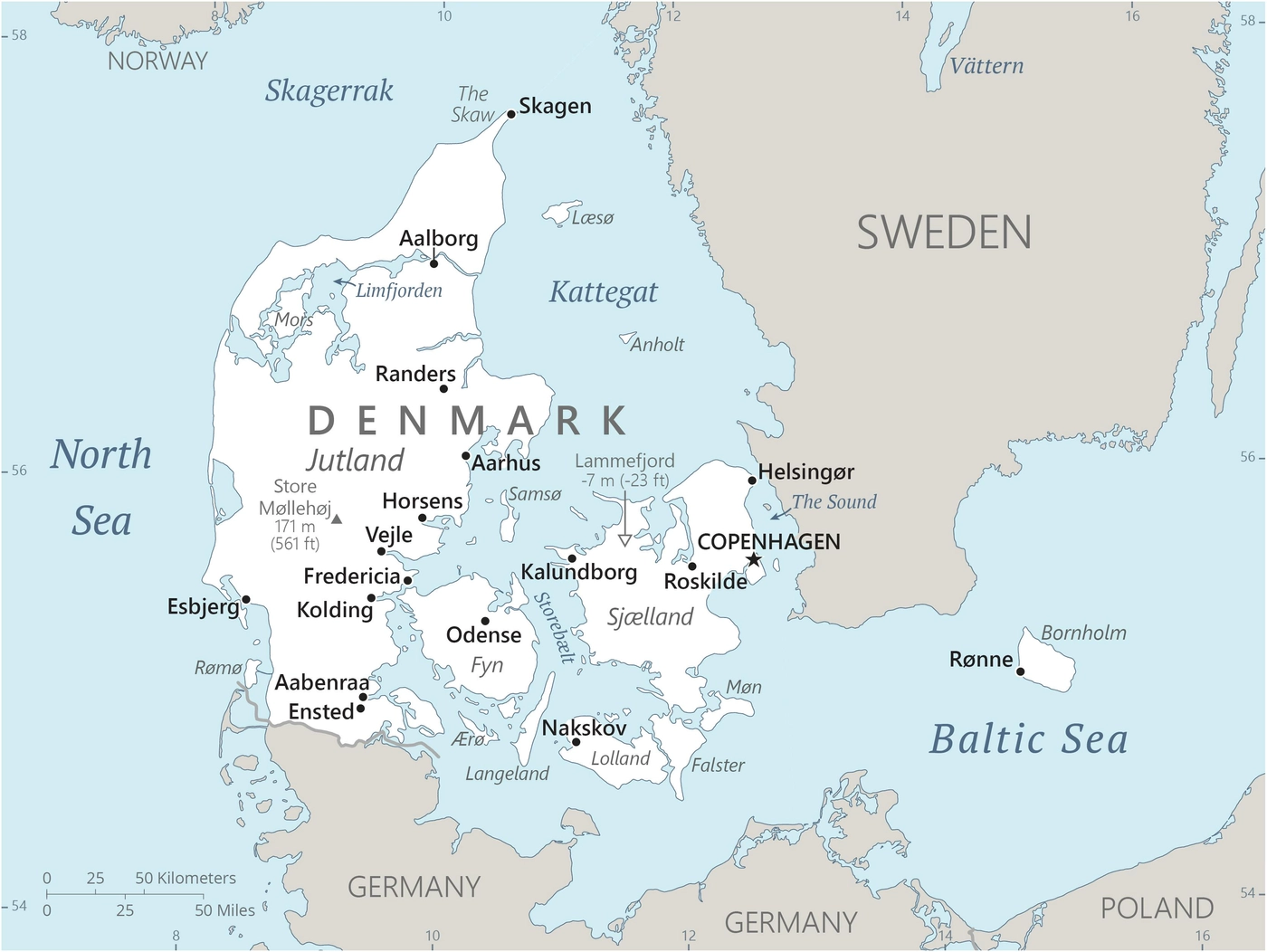 Carte Danemark