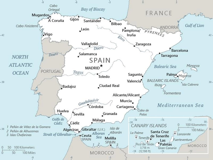 Carte Espagne