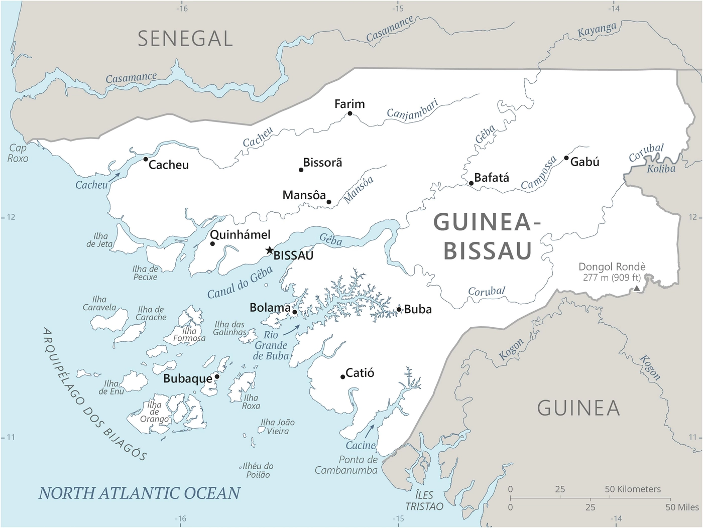 Carte Guinée-Bissau