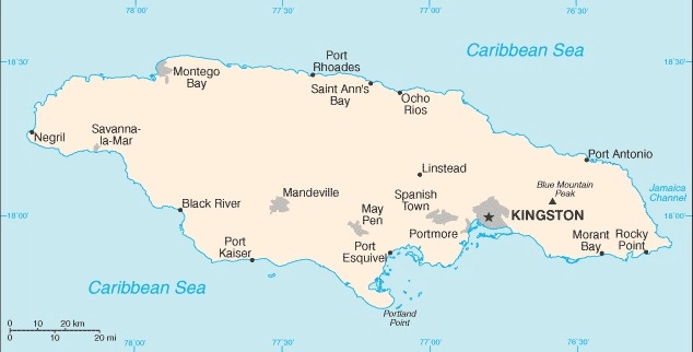 Carte Jamaïque