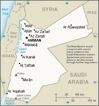 Carte Jordanie