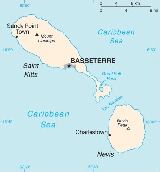 Carte Saint-Kitts-et-Nevis