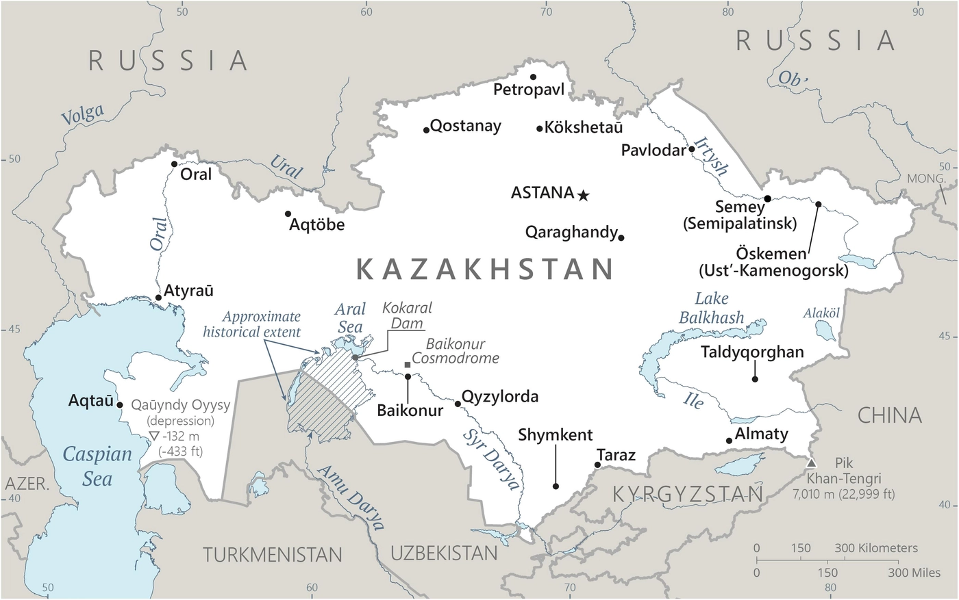 Carte Kazakhstan