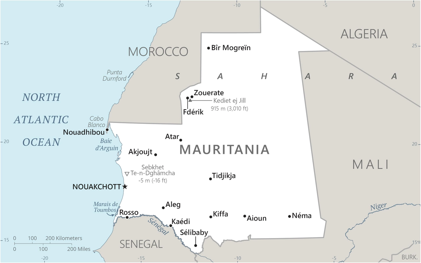 Carte Mauritanie