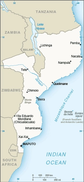 Carte Mozambique