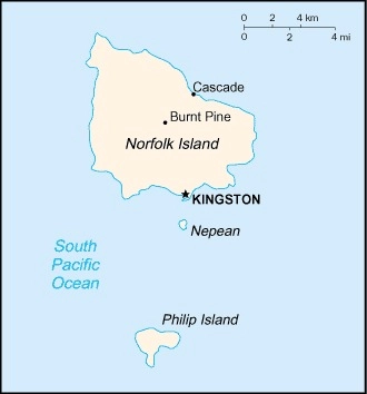 Carte Île Norfolk