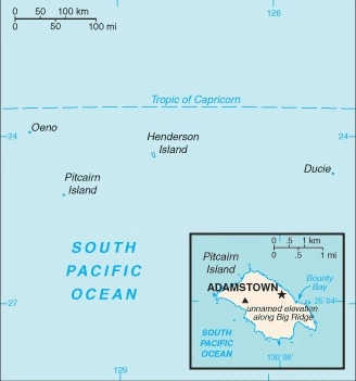 Carte Îles Pitcairn