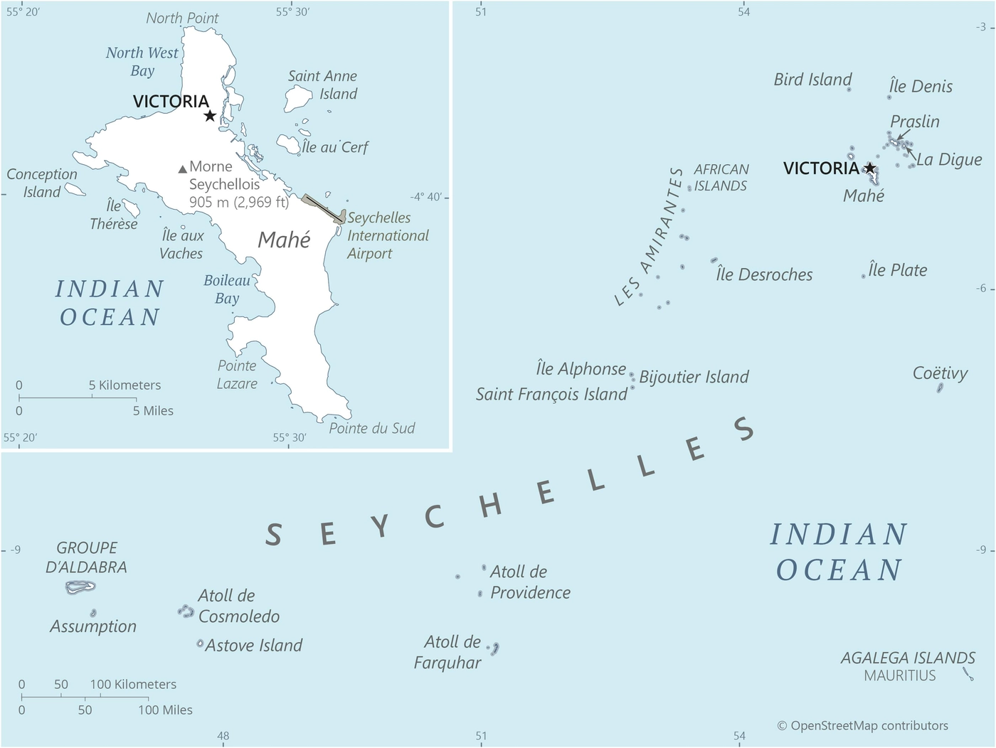 Carte Seychelles