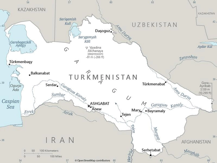 Carte Turkménistan