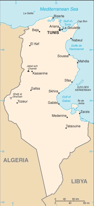 Carte Tunisie